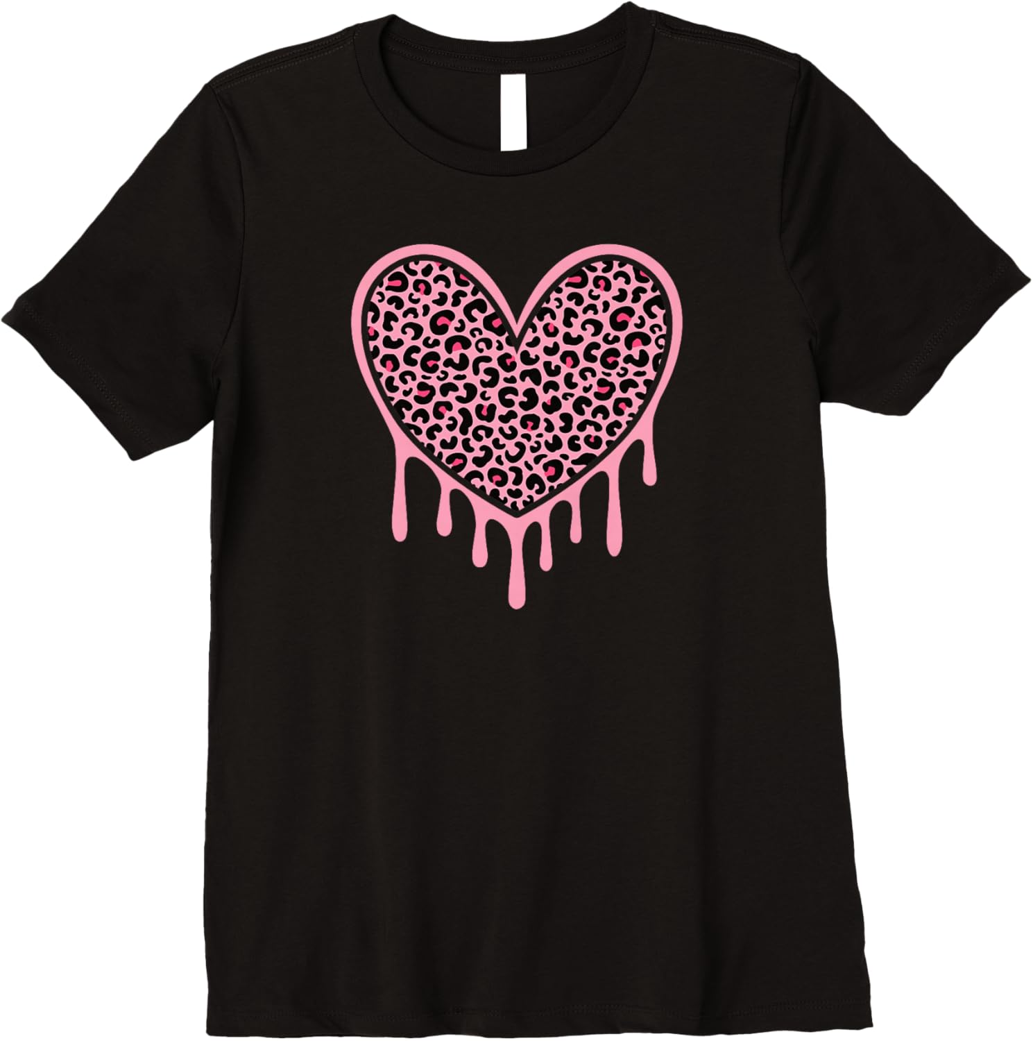 Pink Leopard Print Heart Leopard Cheetah Pattern Women Girls Premium Apparel Comfort Fit Best Seller Look