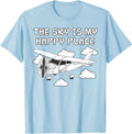 The Sky Is My Happy Place, Plane Pilot Aviation Funny Apparel | Google Shopping Optimized | Top Rated Comfort