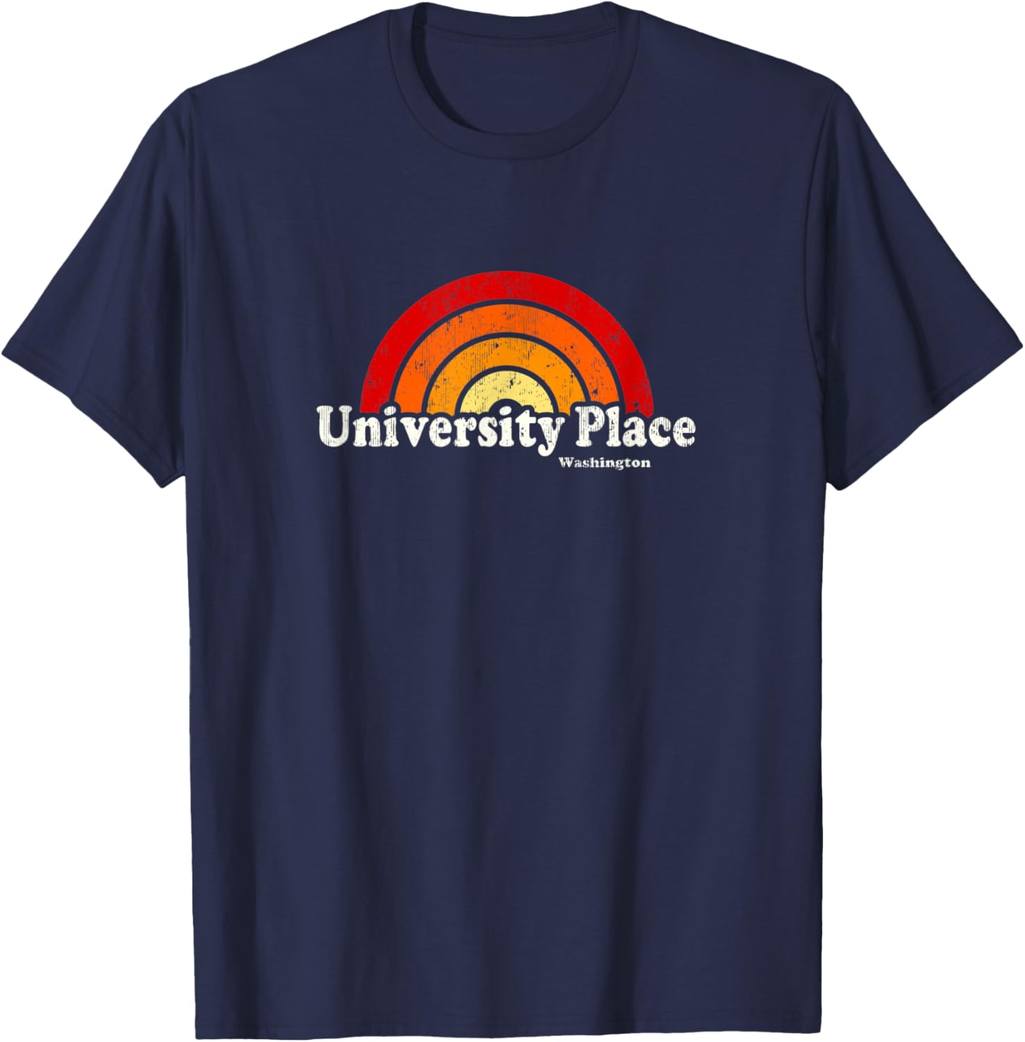 University Place Washington WA Vintage 70s Retro Rainbow Des Apparel | Google Shopping Optimized | Daily Wear Essential