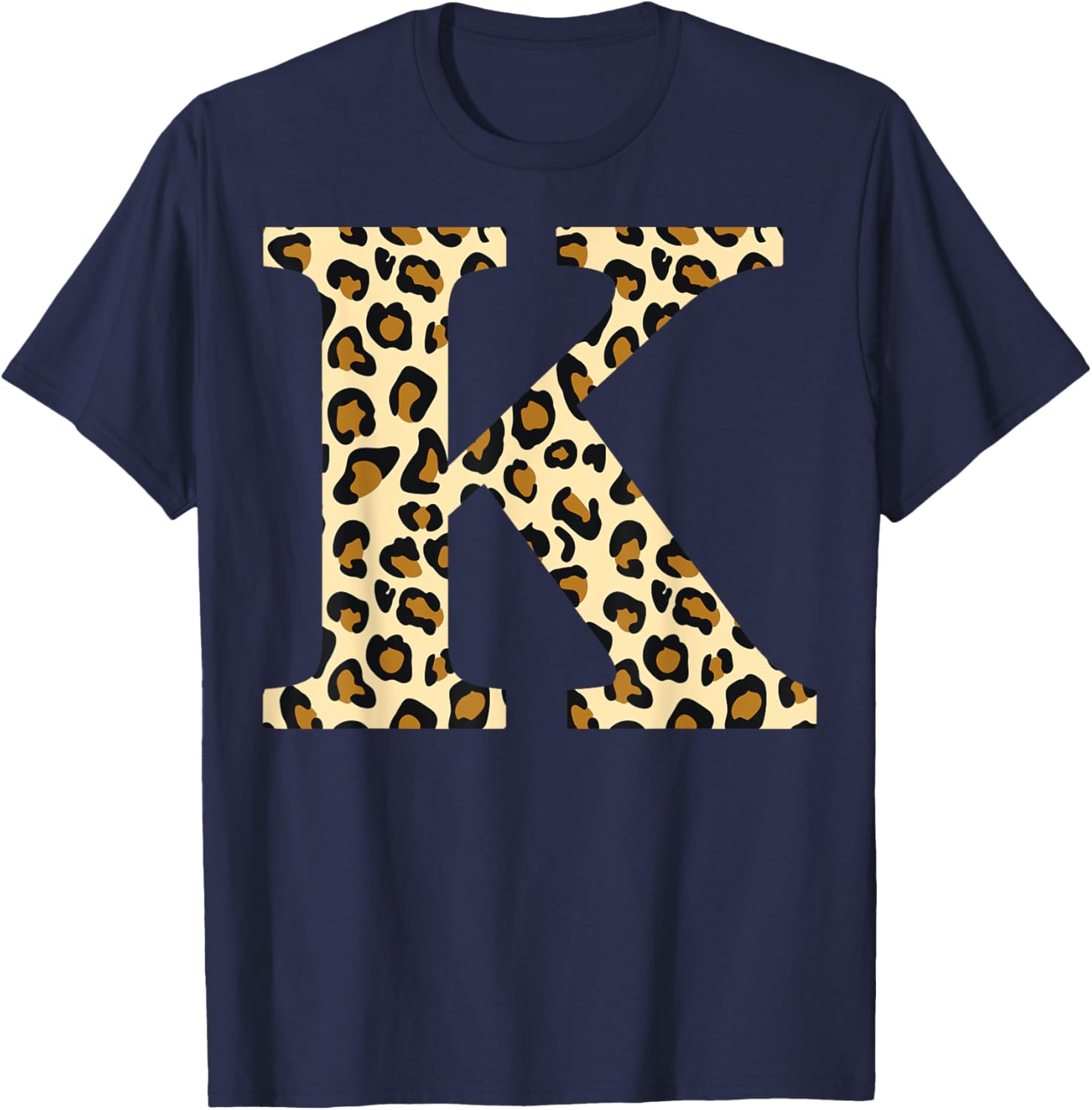 monogram name initial letter K cheetah skin print pattern Apparel Comfort Fit Fan Favorite