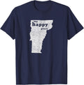 Vermont T-Shirt Distressed Happy Place Tee T-Shirt | Google Shopping Optimized | Top Rated Comfort
