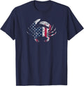 Distressed American Crab USA Flag graphic Tee Shirt T-Shirt | US Viral Pick | High CTR Boost