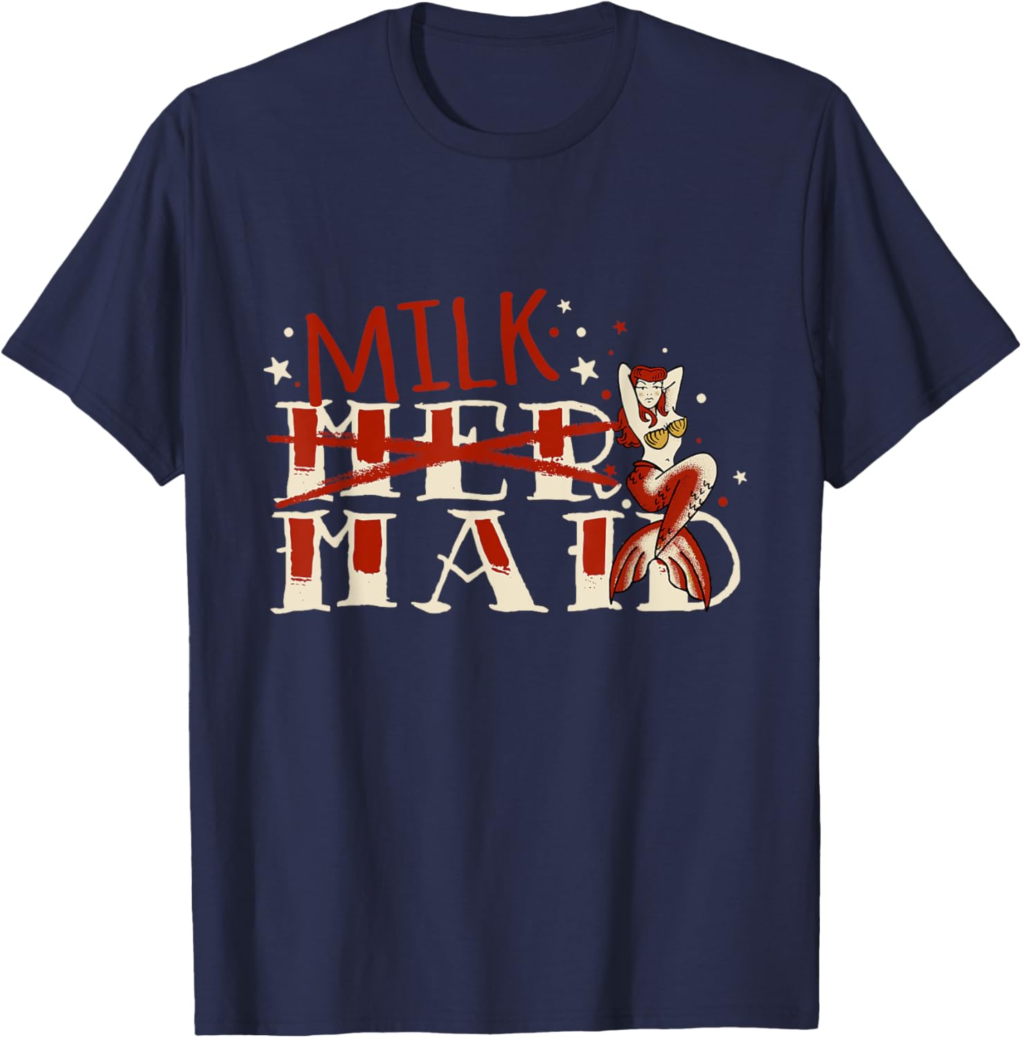 Milk Maid Mer-maid Curved Mom Milk Maker Breastfeeding Meme Apparel | Best Seller Pick | Comfort Daily Wear