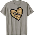 Gma Shirts Womens Leopard Print Mom Tee Cheetah Love Heart T Shirt Premium Print Hot Right Now