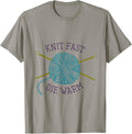 Knit Fast Die Warm T-Shirt - Knitting Yarn Tee T-Shirt | Premium Quality | Perfect for Crafters