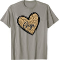 Gigi Shirts Womens Leopard Print Mom Tee Cheetah Love Heart T Shirt High Search Demand Fan Favorite