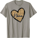 Nana Shirts Womens Leopard Print Mom Tee Cheetah Love Heart T Shirt High Search Demand Hot Right Now