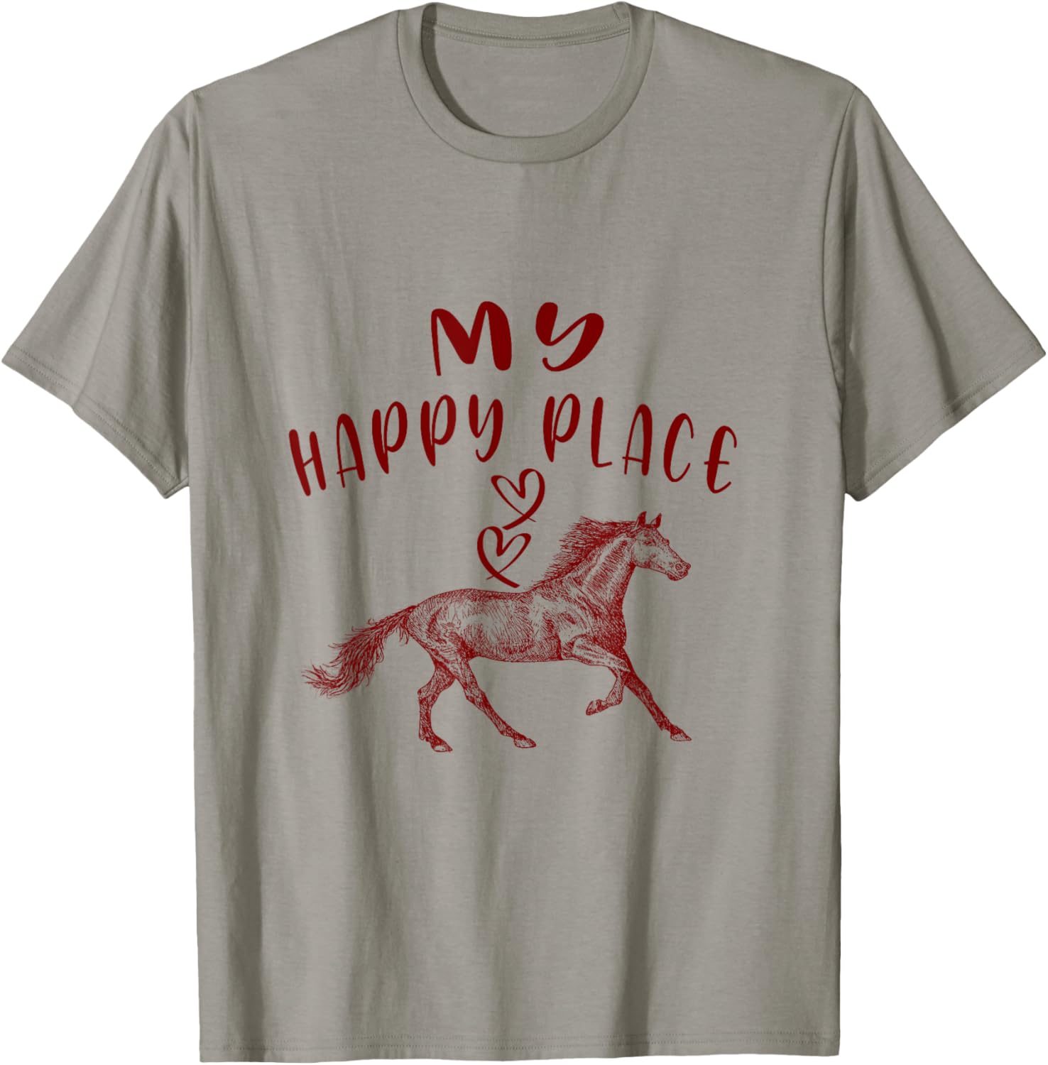 funny tee My Happy Place is here Horses Lovers Apparel | Premium Quality | High CTR Boost
