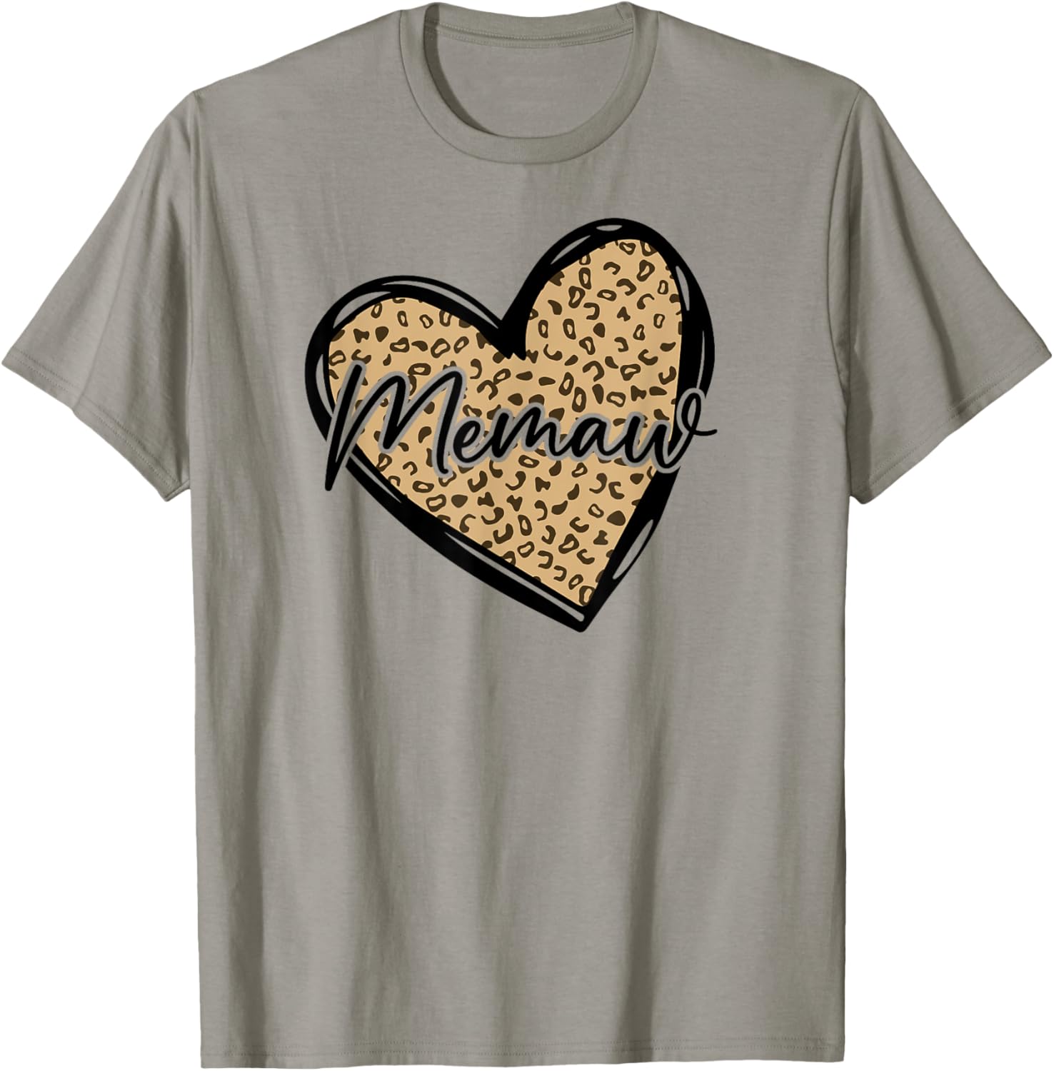 Memaw Shirts Womens Leopard Print Mom Tee Cheetah Love Heart T Shirt Trending US US Top Pick