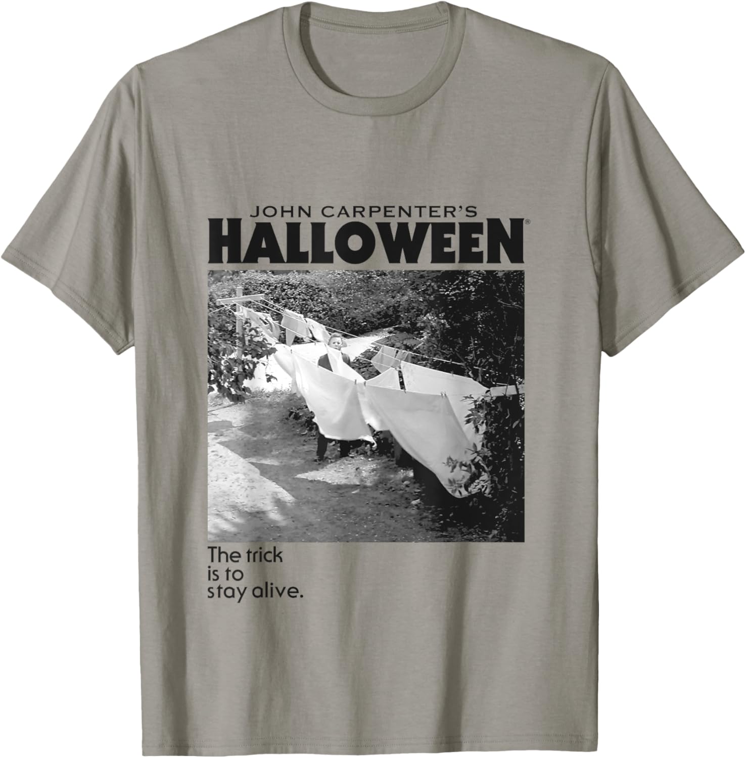 Halloween Michael Myers Standing By Clothes Line Apparel | Trending 2025