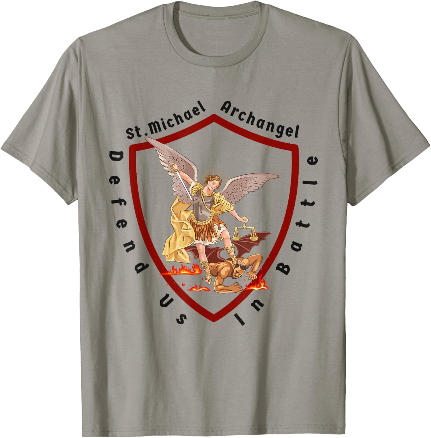 Defend us in battle Saint Michael the Archangel Apparel | Premium Quality