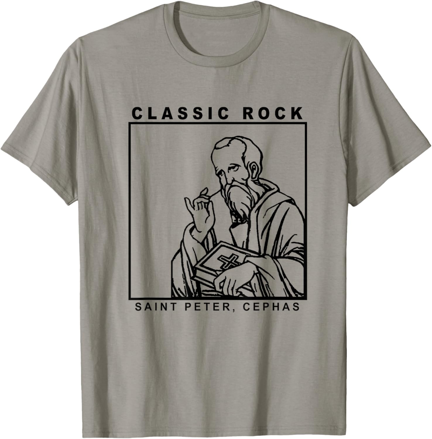 Saint Peter Classic Rock Catholic Vibe Petros Upon this Rock Apparel | US Best Seller
