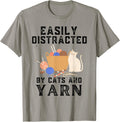 Funny Cats Quote, Easily Distracted By Cats And Yarn Lover Yarn Supply | Trending 2025 | Customer Favorite