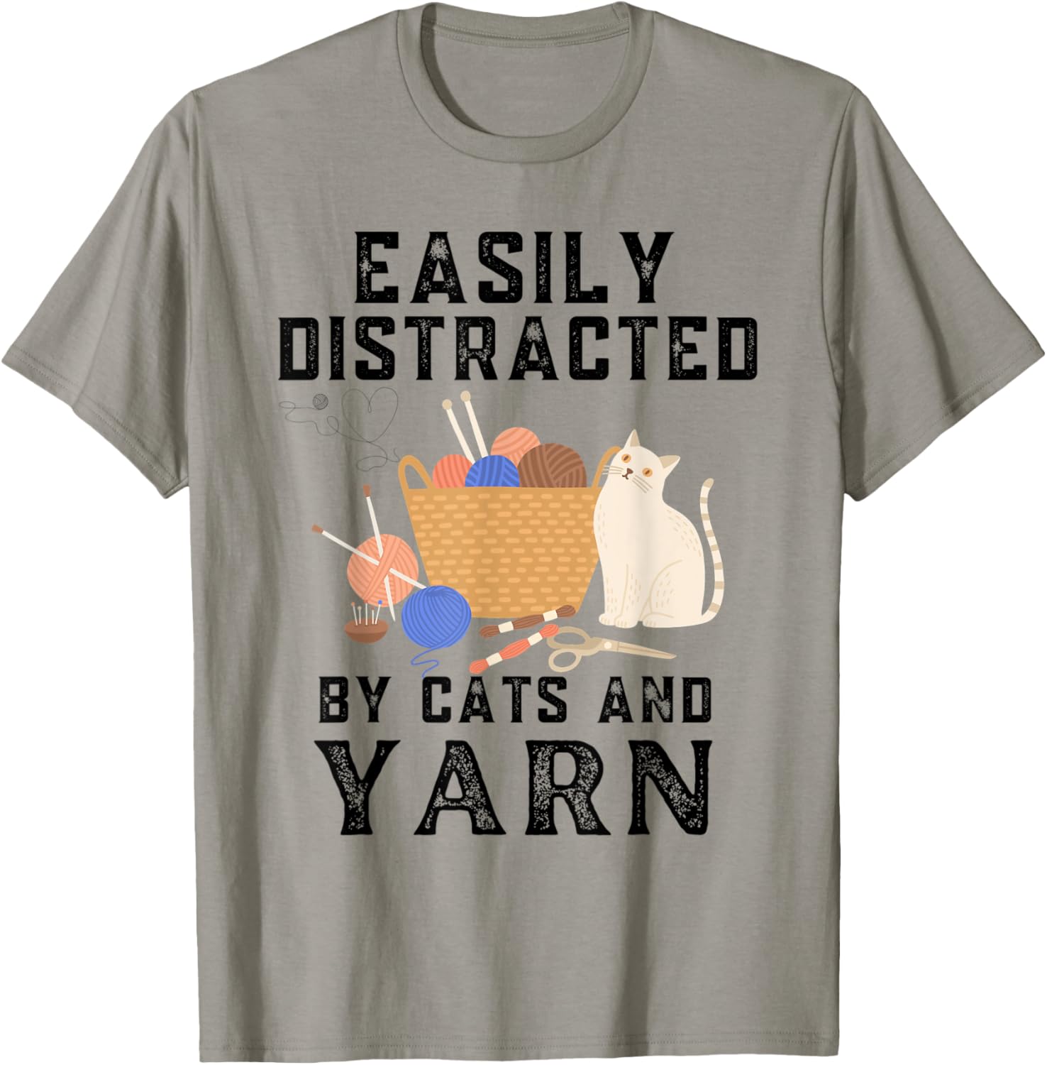Funny Cats Quote, Easily Distracted By Cats And Yarn Lover Yarn Supply | Trending 2025 | Customer Favorite