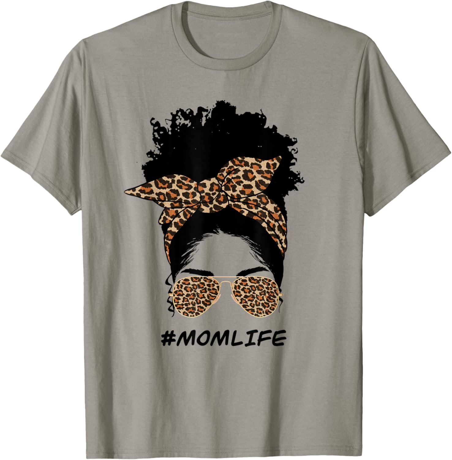 Black Mom Life African American Cheetah Bun Hair Mothers Day Apparel Premium Print Hot Right Now