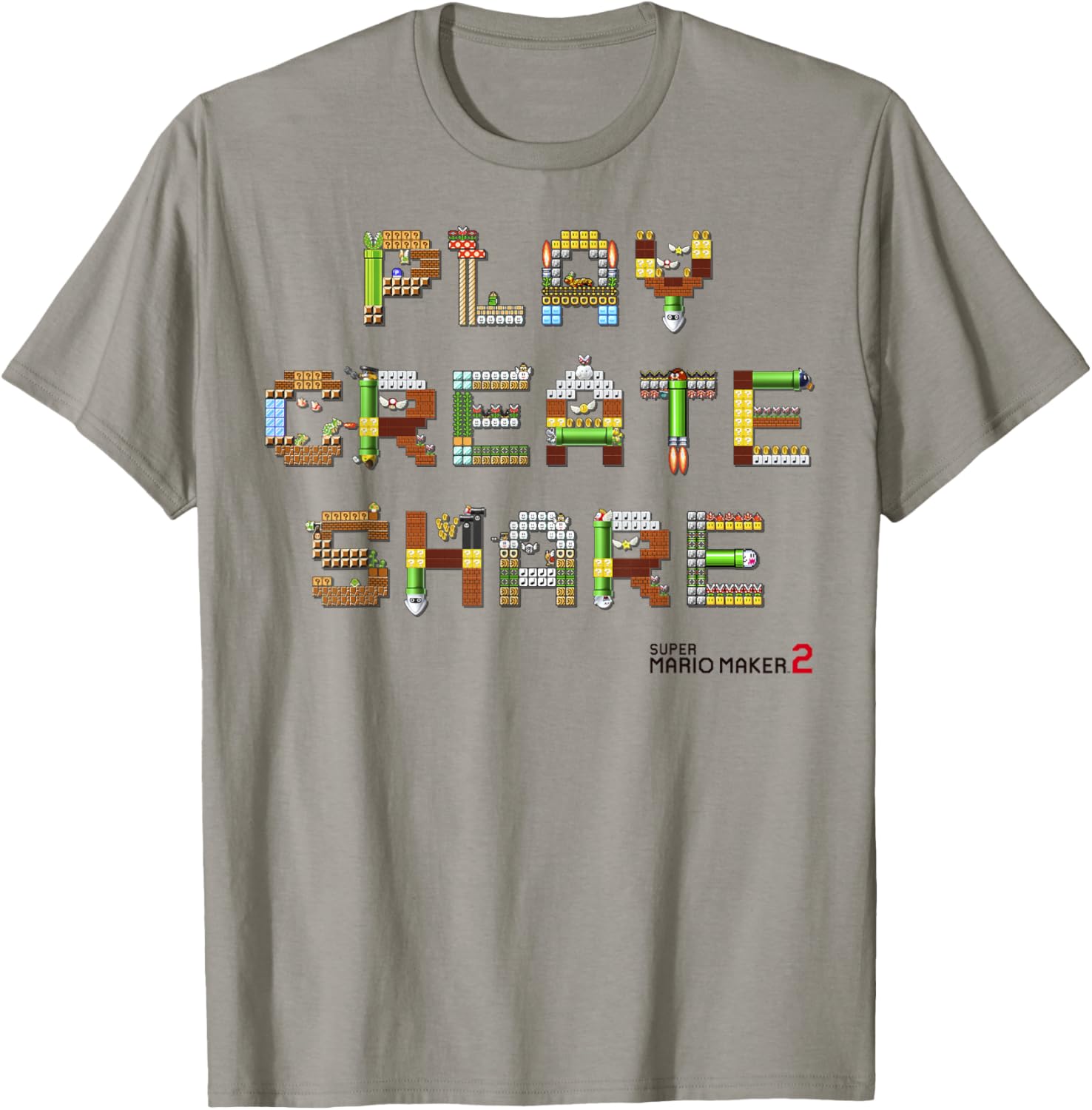Super Mario Maker 2 Play Create Share Block Build-Up Apparel | US Viral Style | Aesthetic Fit