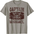 Vintage Captain Michael Personalized Pirate Pontoon Boating Apparel | Viral Streetwear Style