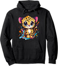 Cute Baby Cheetah With Colorful Splashes Pullover Hoodie Hoodie Comfort Fit Best Seller Look