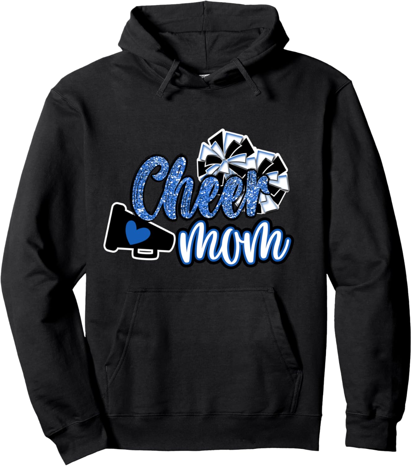 Cheer Mom Shirt Megaphone Blue Leopard Cheetah Print Pullover Hoodie Hoodie Trending US Fan Favorite