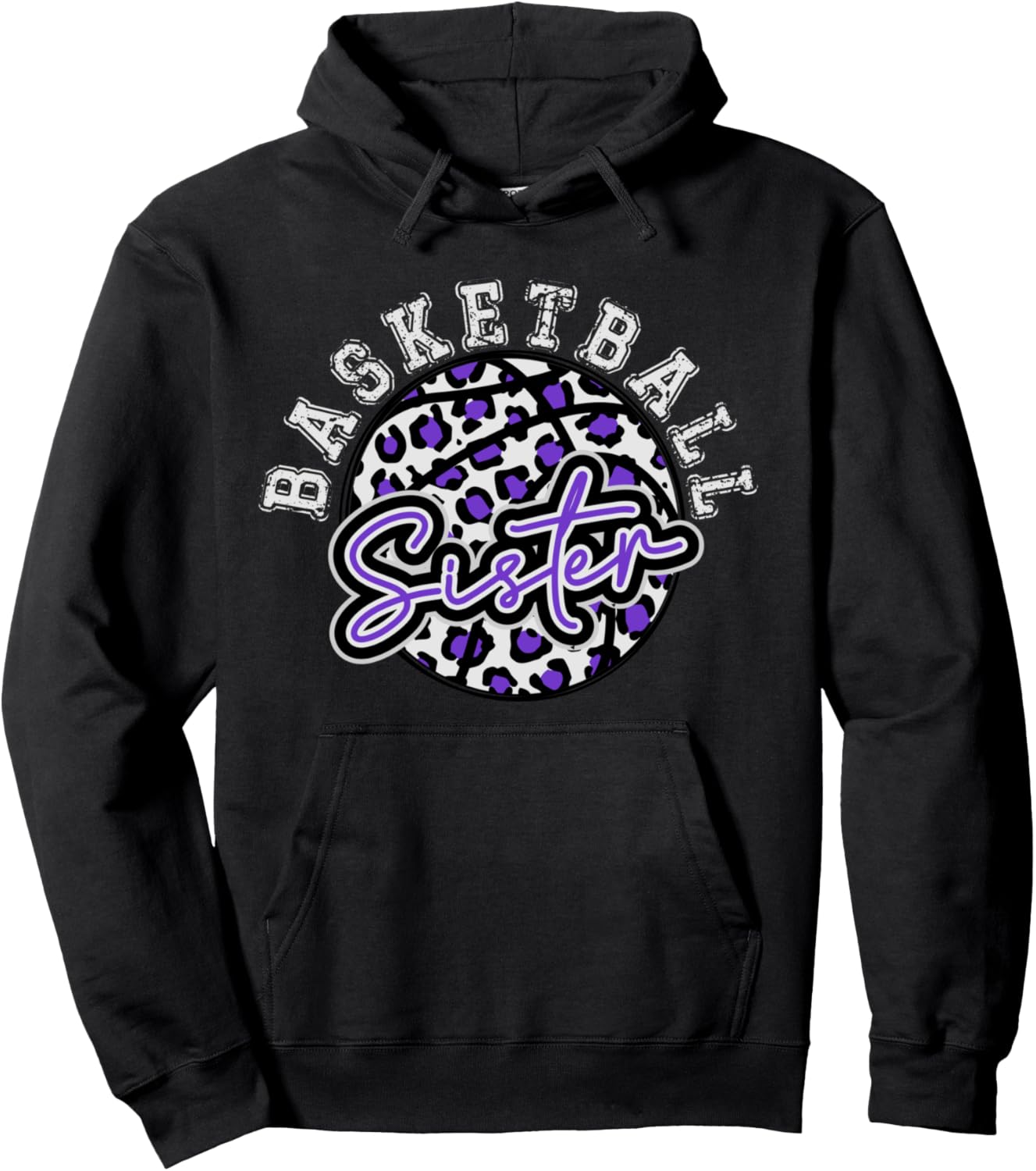 Leopard Cheetah Basketball Sister Purple Trendy Spirit Pullover Hoodie Hoodie High Search Demand Hot Right Now