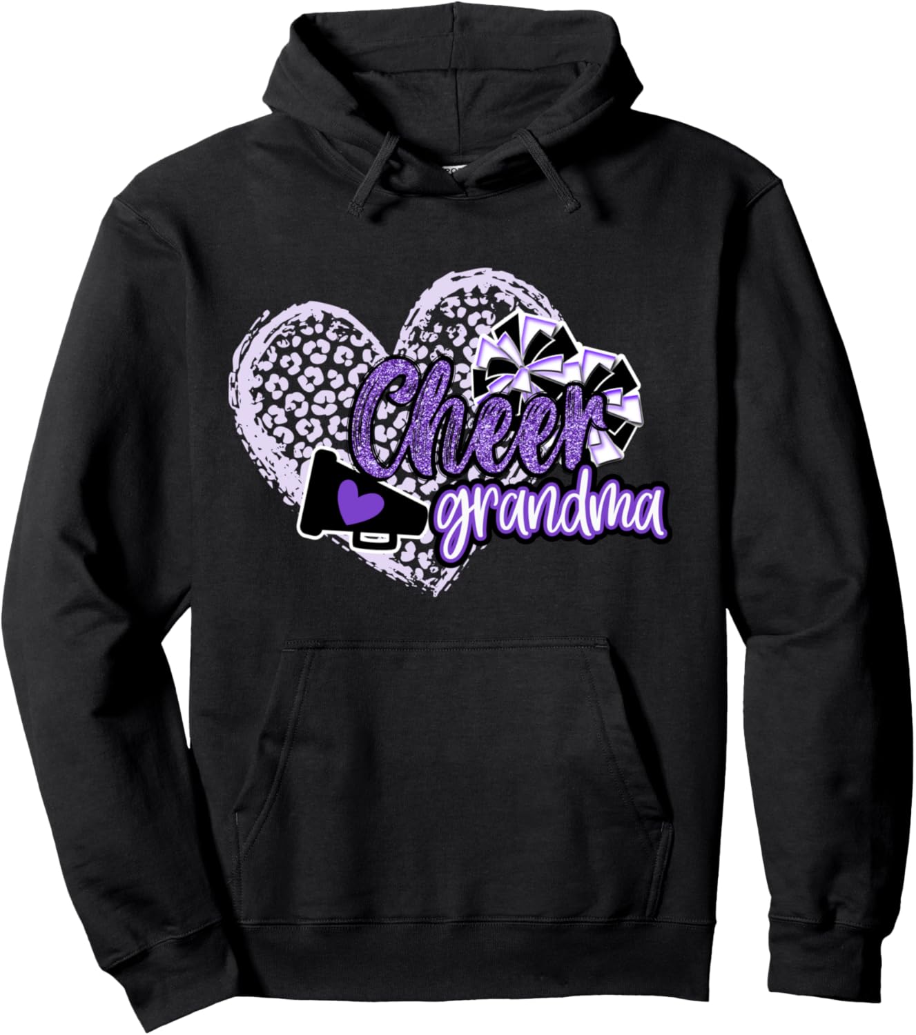Cheer Grandma Shirt Megaphone Purple Leopard Cheetah Print Pullover Hoodie Hoodie High Search Demand Everyday Wear