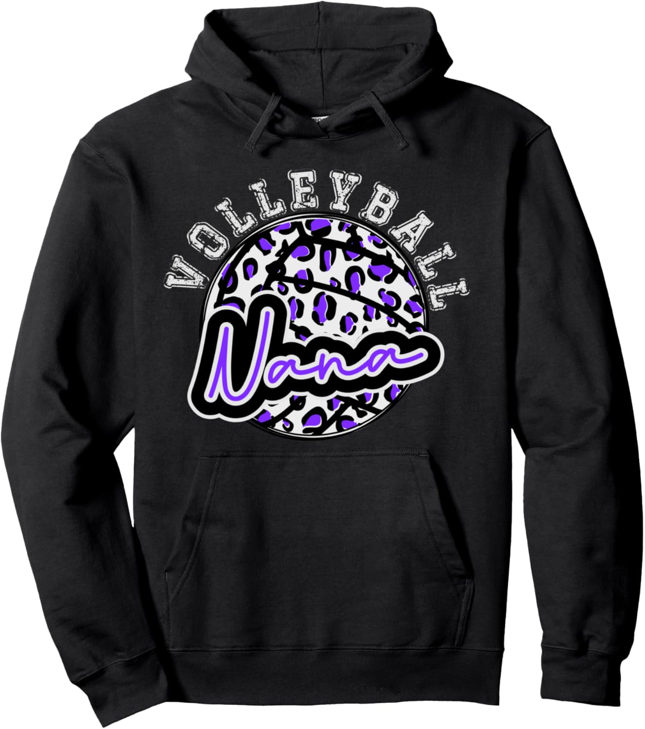 Leopard Cheetah Volleyball Purple Nana Shirt Womens Trendy Pullover Hoodie Hoodie Streetwear Style Fan Favorite