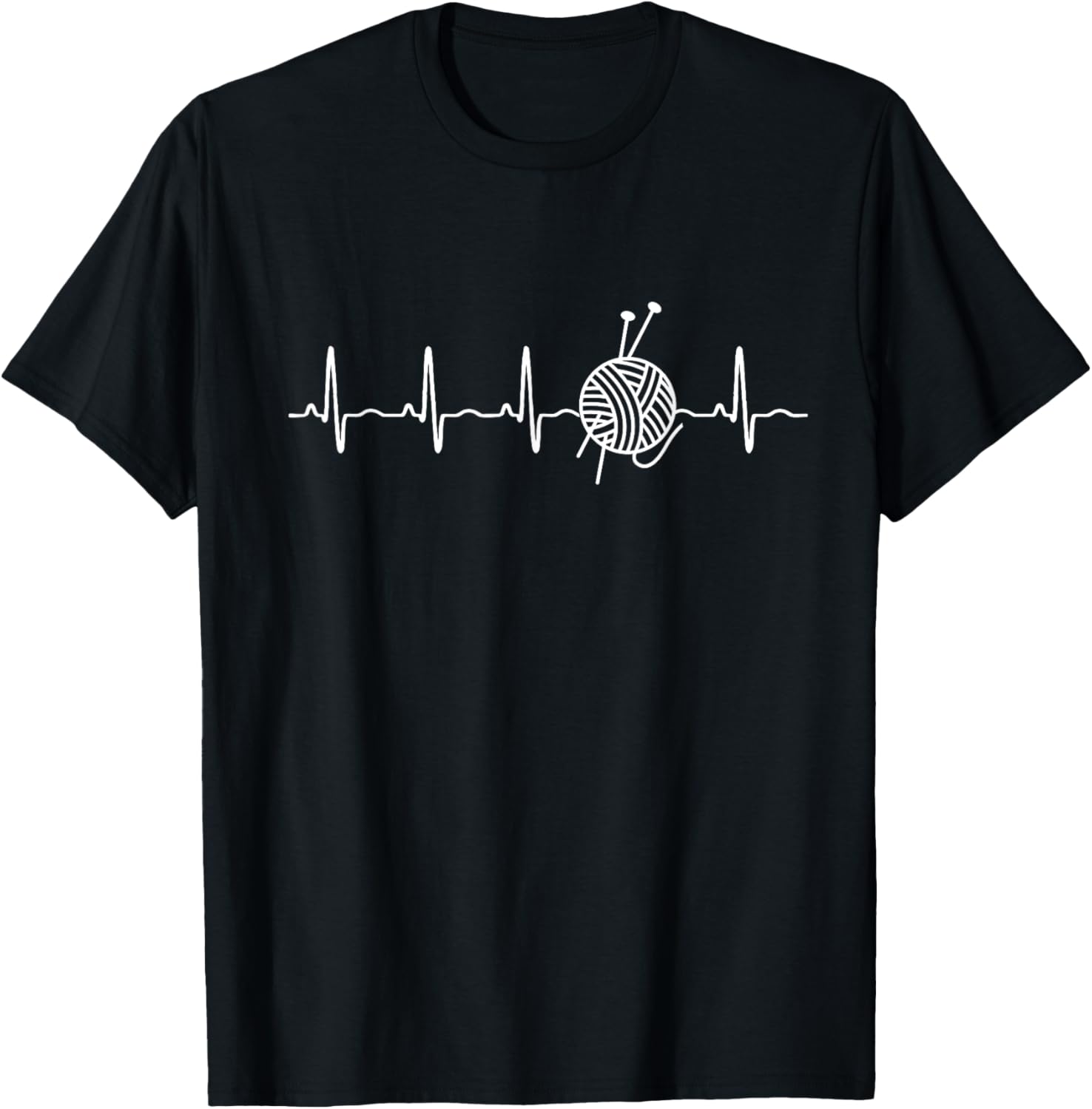 Funny Yarn Heartbeat T-Shirt Gift Tee for Knitters T-Shirt | Premium Quality | Perfect for Crafters