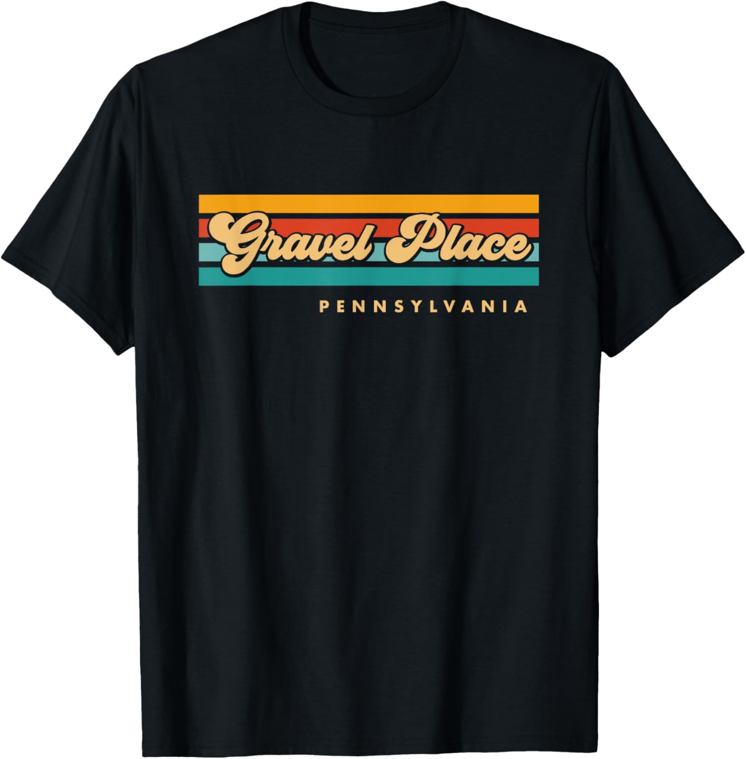 Vintage Sunset Stripes Gravel Place, Pennsylvania Apparel | Google Shopping Optimized | Aesthetic Casual Look