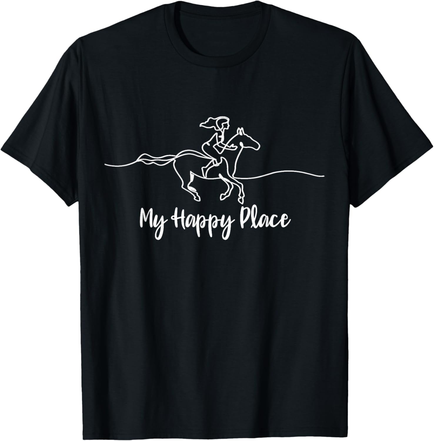 Riding horse is happy place cowgirl love horses Apparel | Google Shopping Optimized | Aesthetic Casual Look