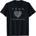 YOGA Is My Happy Place Inspirational Motivational TShirt T-Shirt | High Search Volume | Aesthetic Casual Look