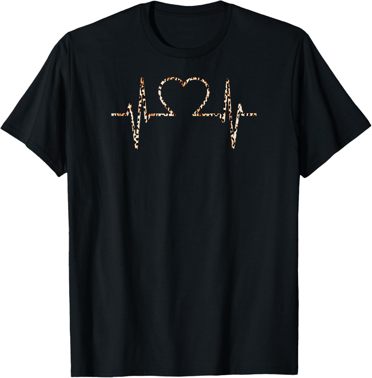 Cool Heartbeat ECG Leopard Cheetah Print Apparel Comfort Fit Gift Ready