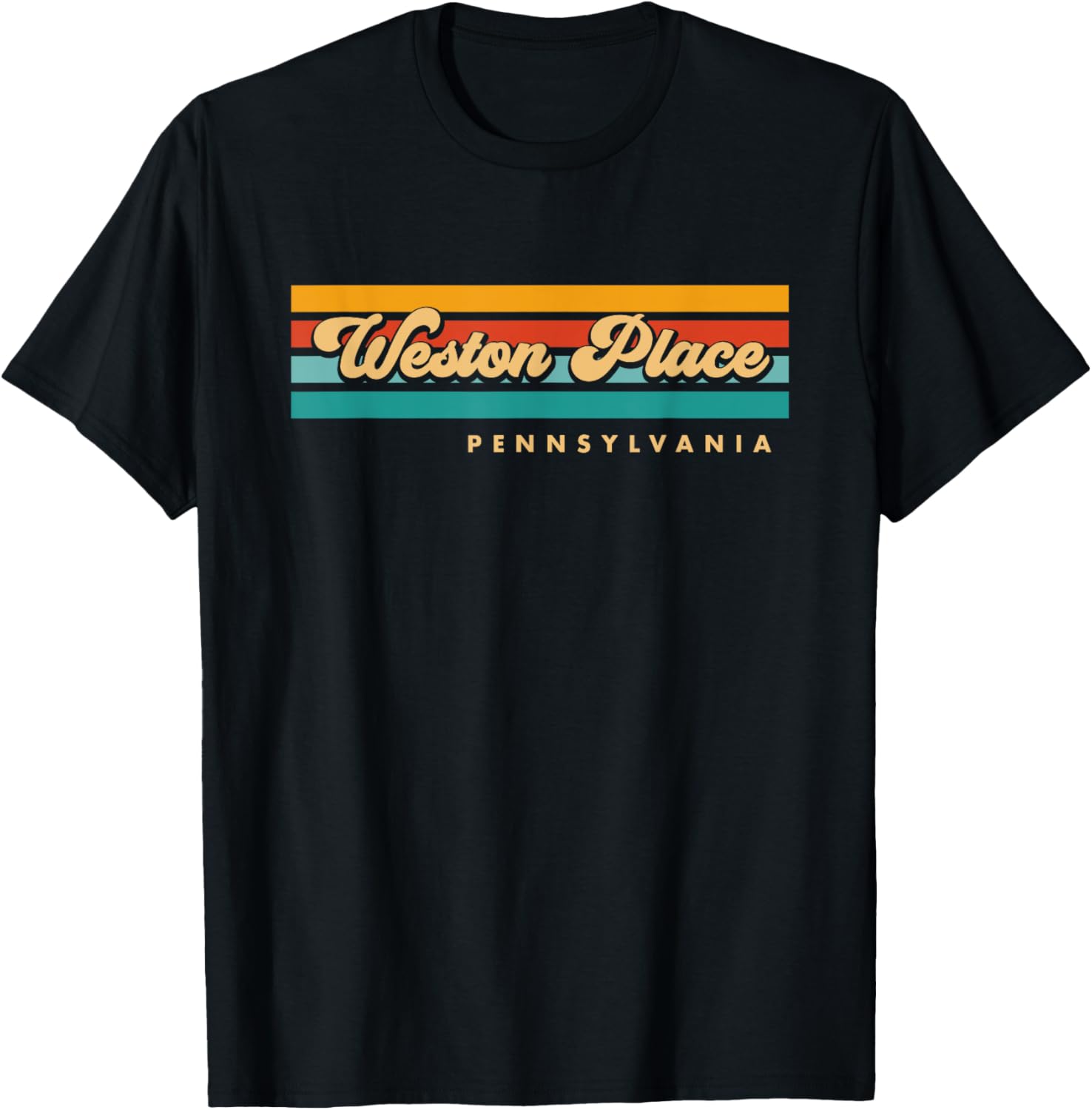 Vintage Sunset Stripes Weston Place, Pennsylvania Apparel | Top Conversion Title | Customer Favorite
