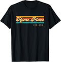 Vintage Sunset Stripes Home Place, Indiana Apparel | Google Shopping Optimized | Daily Wear Essential