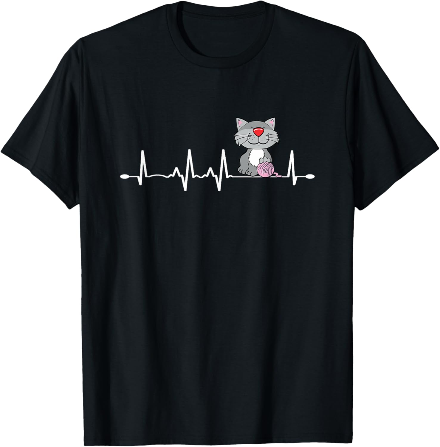 Love Cats & Knitting Heartbeat Design Crochet Knit Yarn Yarn Supply | Trending 2025 | Best Seller Choice