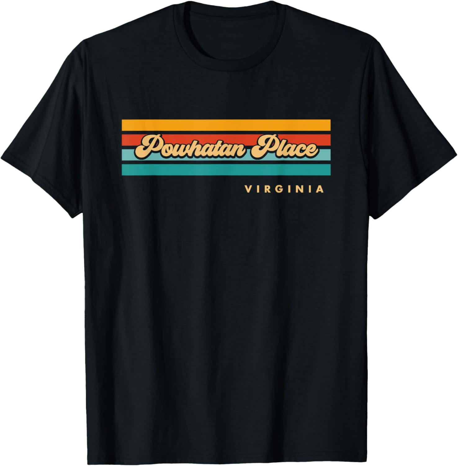Vintage Sunset Stripes Powhatan Place, Virginia Apparel | Top Conversion Title | High CTR Boost