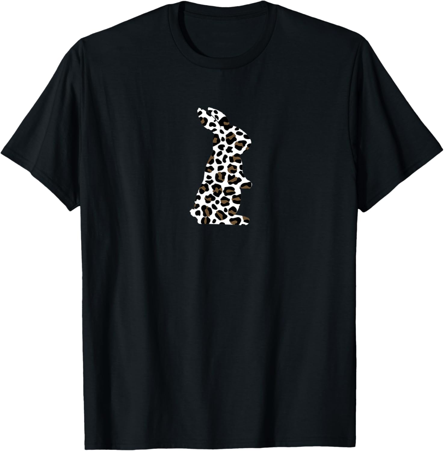Bunny Leopard Cheetah Print Easter Gift Women Girls Teens T Shirt Comfort Fit Everyday Wear