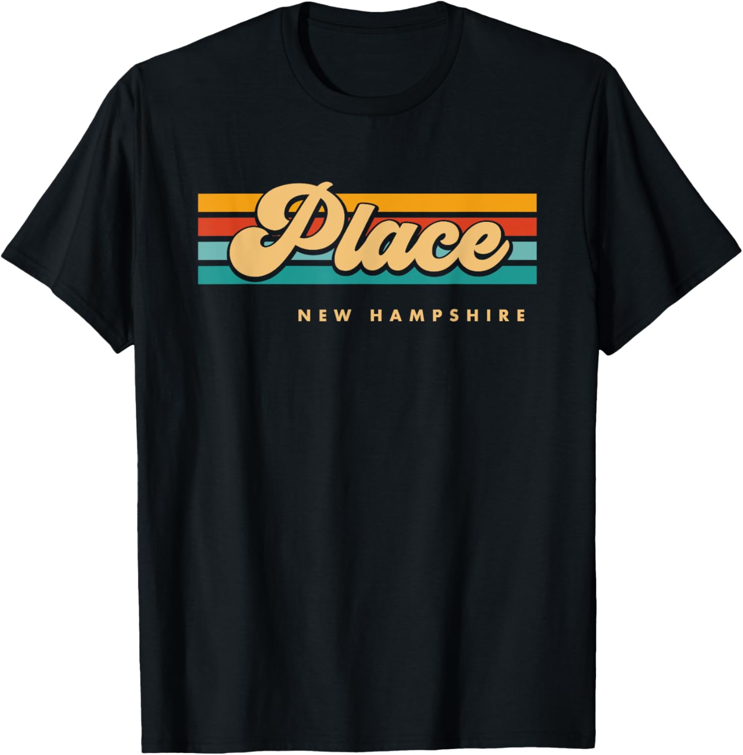 Vintage Sunset Stripes Place, New Hampshire Apparel | Premium Quality | Aesthetic Casual Look