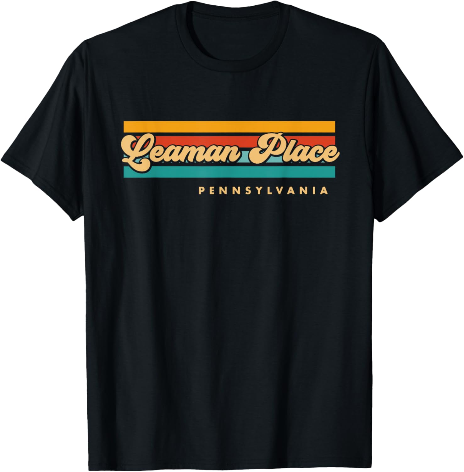 Vintage Sunset Stripes Leaman Place, Pennsylvania Apparel | High Search Volume | Customer Favorite
