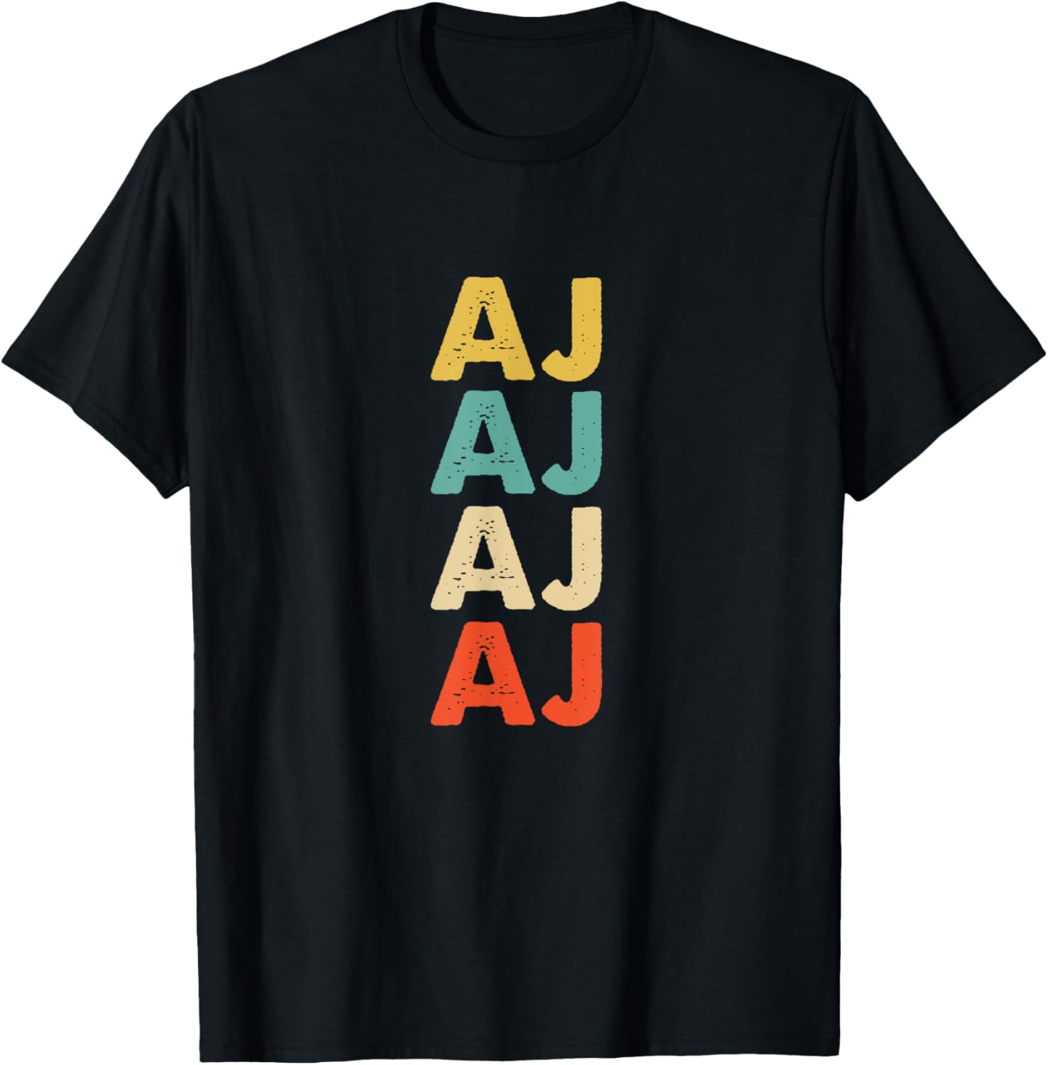 Aj Name Shirts & Gifts Unisex-Adults Personalized Aj Name T-Shirt Black Small Classic Fit Crew Neck Short Sleeve T-Sh...