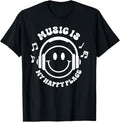 Music Is My Happy Place Funny Musician Music Lover Graduate Apparel | US Viral Pick | Customer Favorite