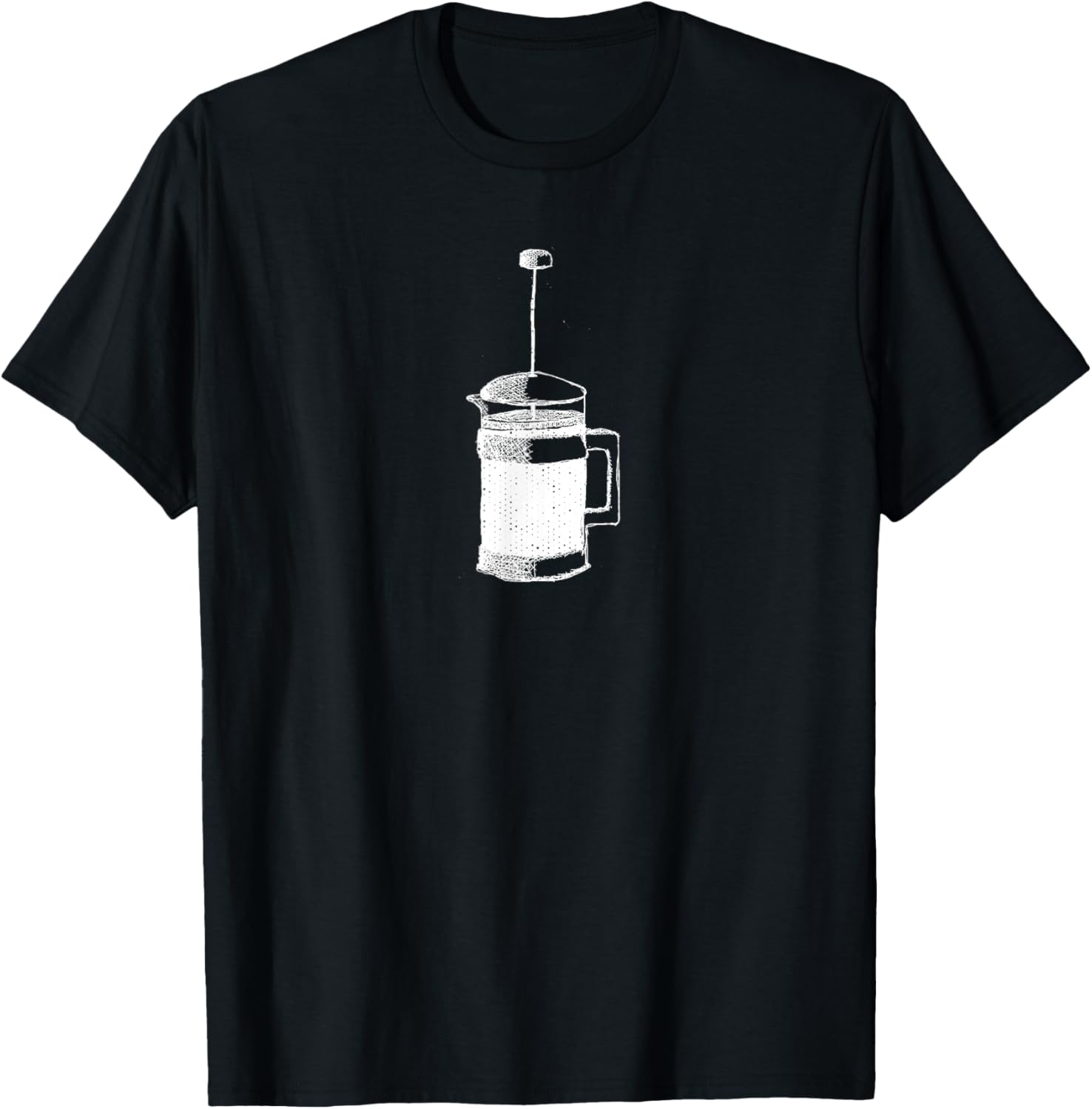 Detailed White French Press Coffee Maker graphic Tee Shirt T-Shirt | Trending 2025 | Perfect Gift Idea