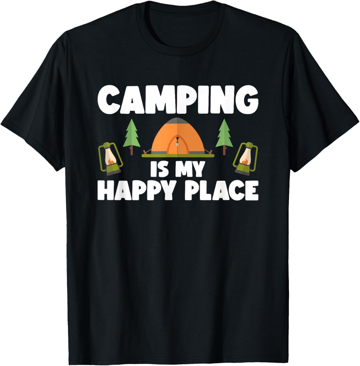 Camping Is My Happy Place Outdoor Adventure Apparel | Trending 2025 | Aesthetic Casual Look