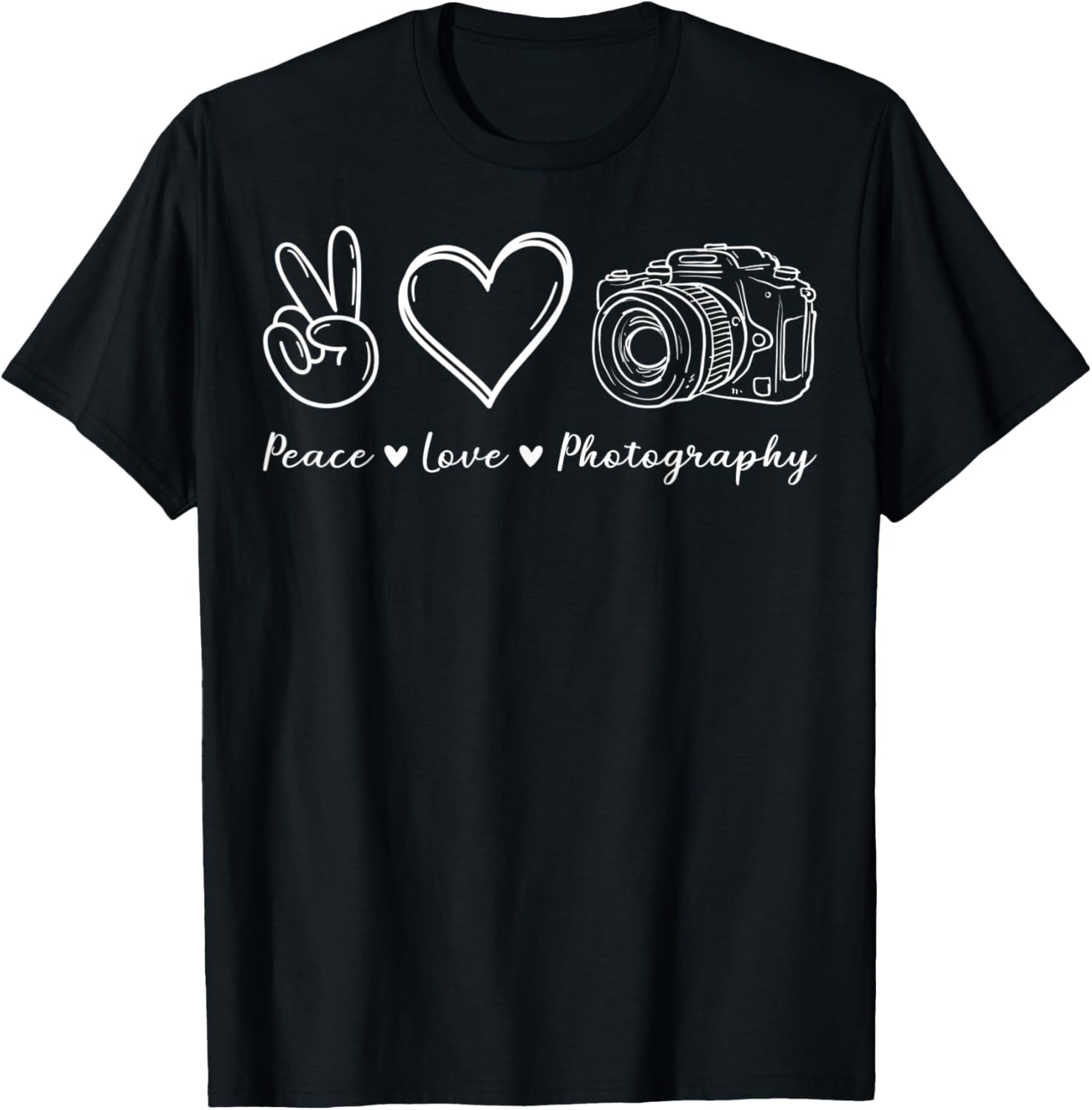 Peace Love Photography Cameraman Photographer Filmmaker Apparel | Premium Quality | Comfort Daily Wear