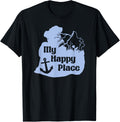 Lake St Clair Happy Place Boating Shirt for Michigan Boaters T-Shirt | Bestseller Style | High CTR Boost