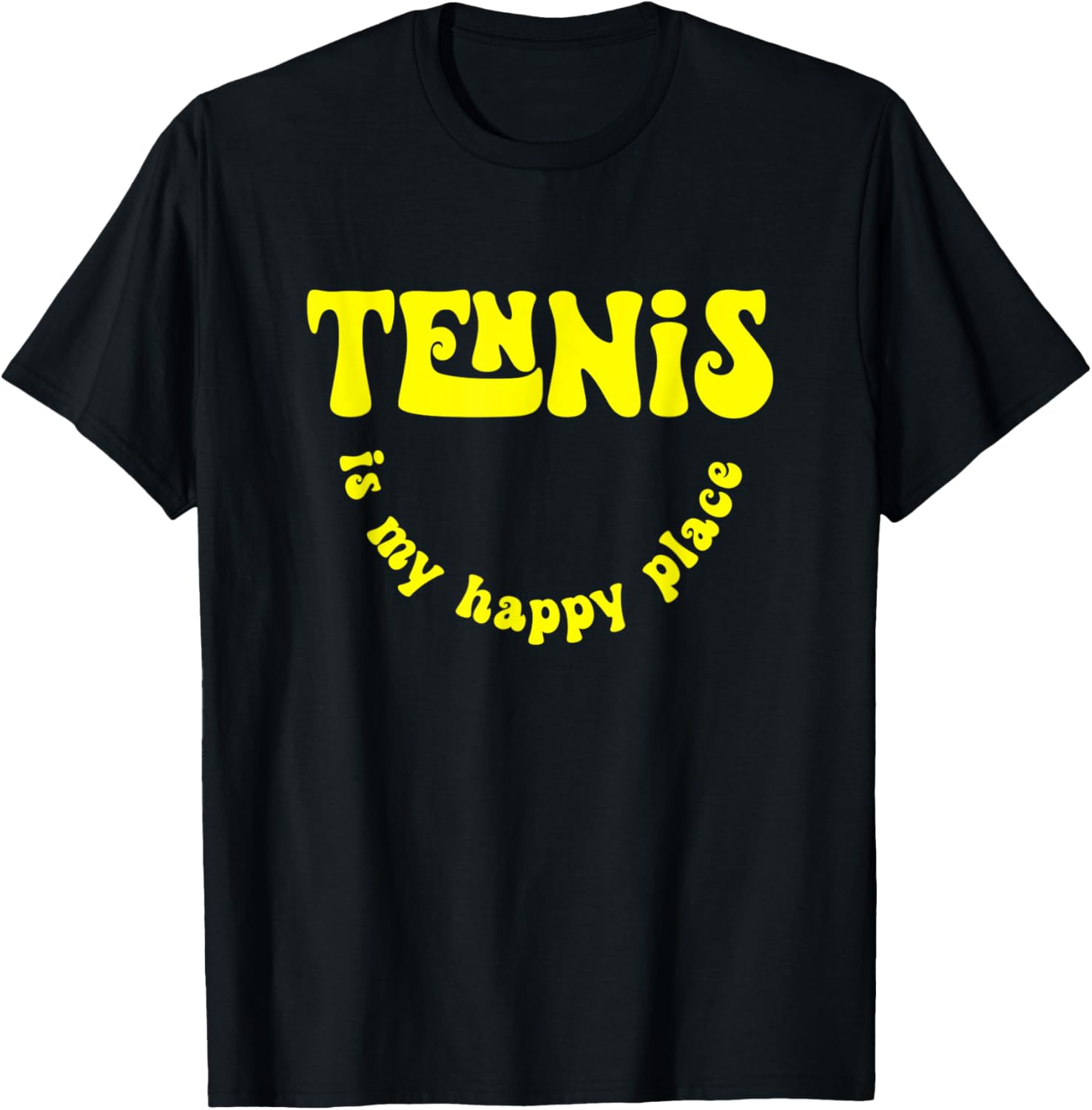 Retro Tennis Is My Happy Place Tennis Player Apparel | Google Shopping Optimized | Daily Wear Essential