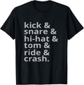 kick & snare & hi hat & tom & ride & crash Apparel | US Viral Style | Aesthetic Fit