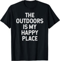 The Outdoors Is My Happy Place hiking camping retro vintage Apparel | Bestseller Style | Perfect Gift Choice
