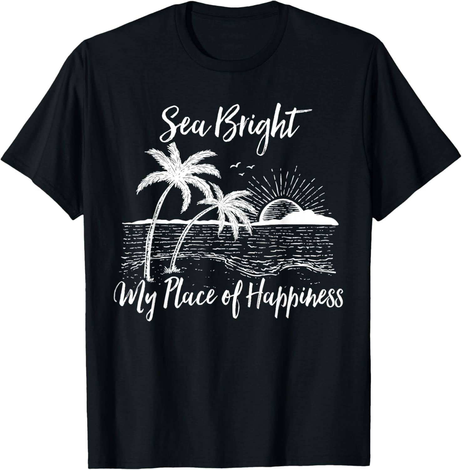 New Jersey Beach My Place Of Happiness - Sea Bright Apparel | Google Shopping Optimized | Daily Wear Essential