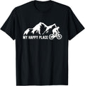 Mountain Bike Gifts Shirt Cycling My Happy Place Bicycle Mtb T-Shirt | Bestseller Style | Aesthetic Casual Look
