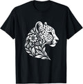 Floral Leopard Cheetah Flower Head Graphic Art Design Apparel Trending US Everyday Wear